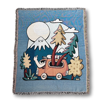 Load image into Gallery viewer, Road Trip Woven Tapastry Blanket -Turbo Bambi X BC Parks Foundation